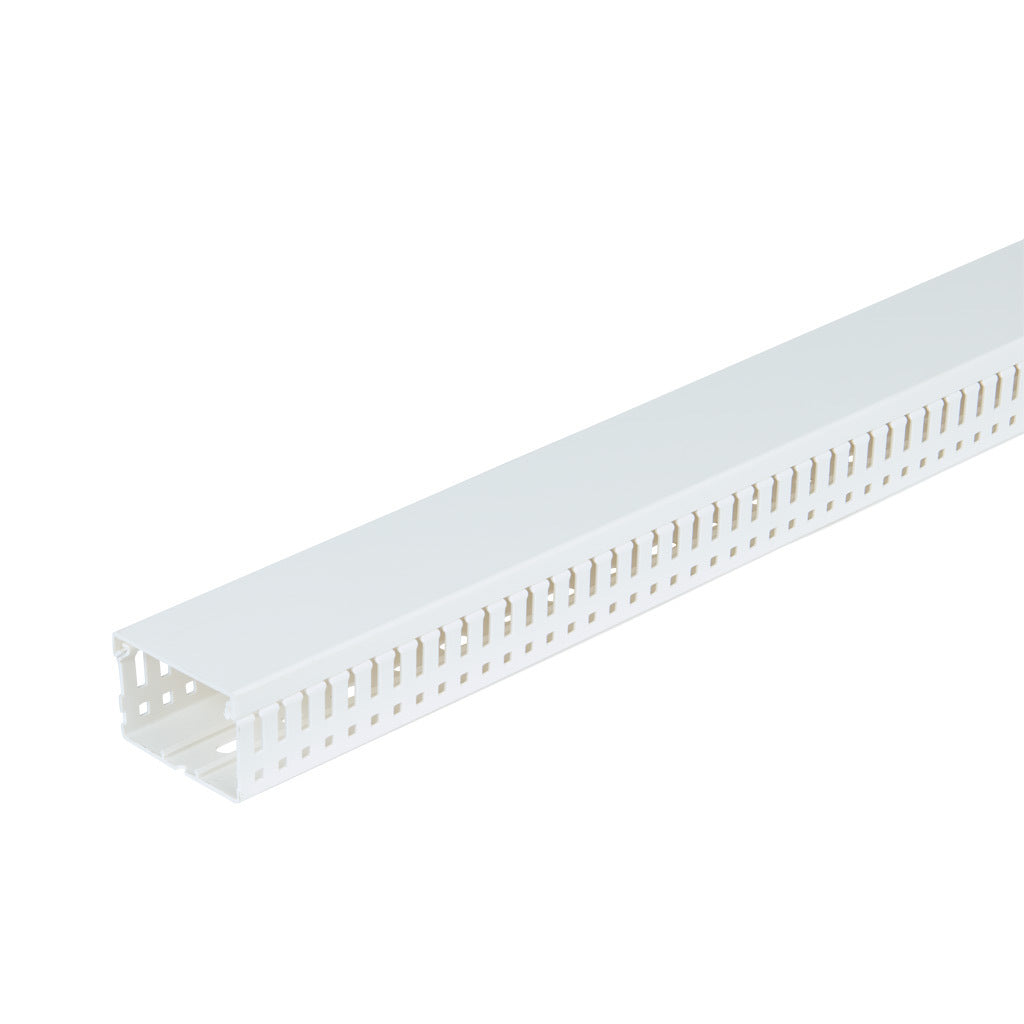 AchieVe WDN series open slot narrow finger wire duct, 2.25in width, 1.5in height, 6.5ft/2m length, white. Cover included.-WDN-2215W-1