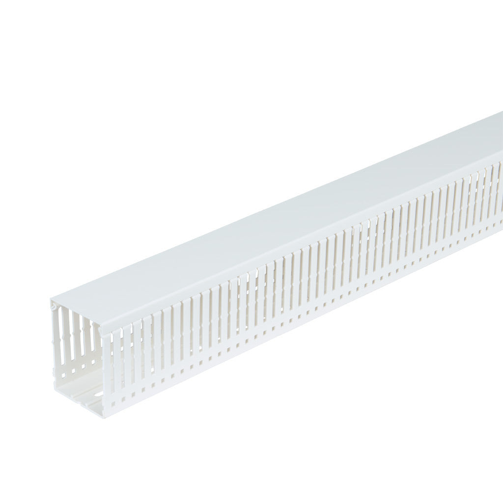 AchieVe WDN series open slot narrow finger wire duct, 2.25in width, 3in height, 6.5ft/2m length, white. Cover included.-WDN-2230W-1