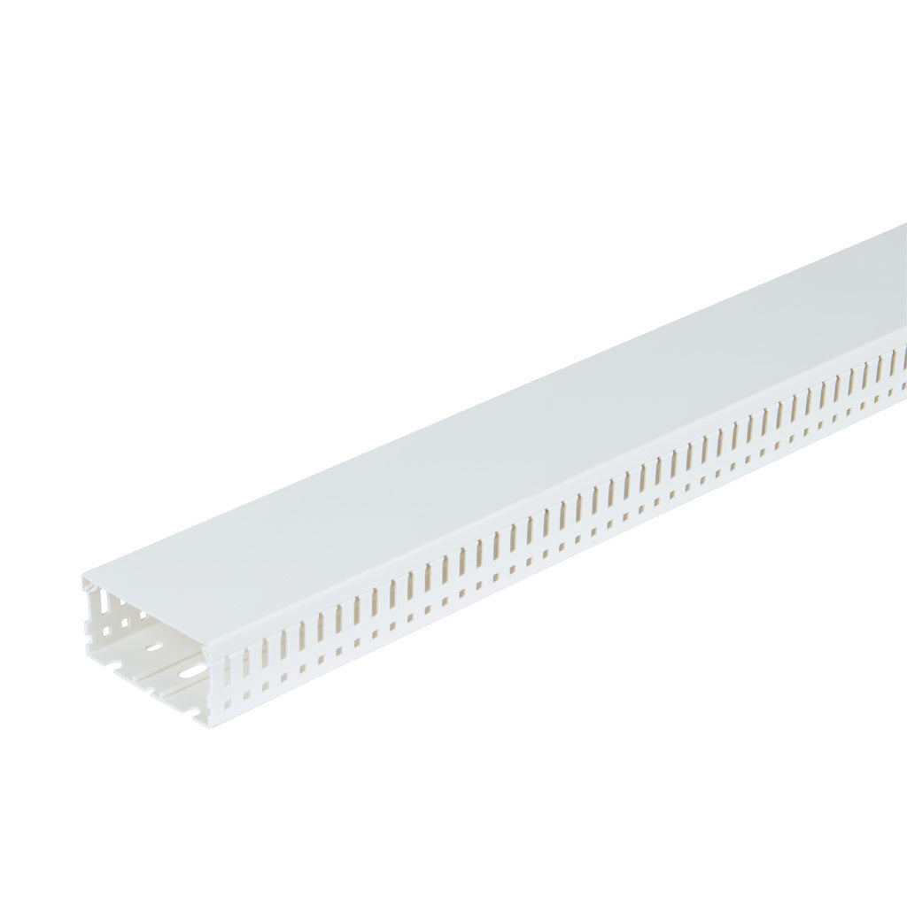 AchieVe WDN series open slot narrow finger wire duct, 3in width, 1.5in height, 6.5ft/2m length, white. Cover included.-WDN-3015W-1