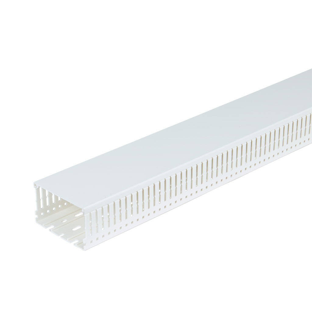 AchieVe WDN series open slot narrow finger wire duct, 4in width, 2.25in height, 6.5ft/2m length, white. Cover included.-WDN-4022W-1
