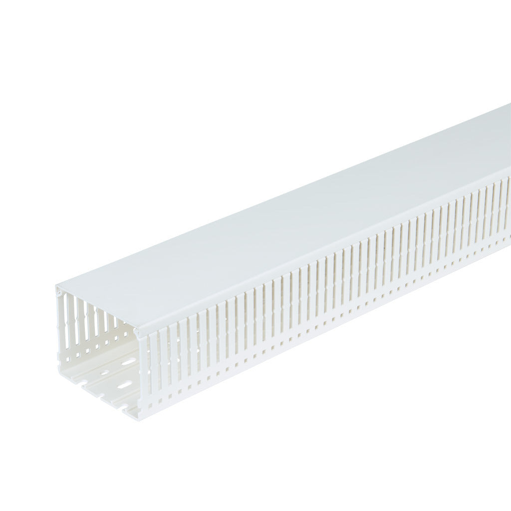 AchieVe WDN series open slot narrow finger wire duct, 4in width, 3in height, 6.5ft/2m length, white. Cover included.-WDN-4030W-1