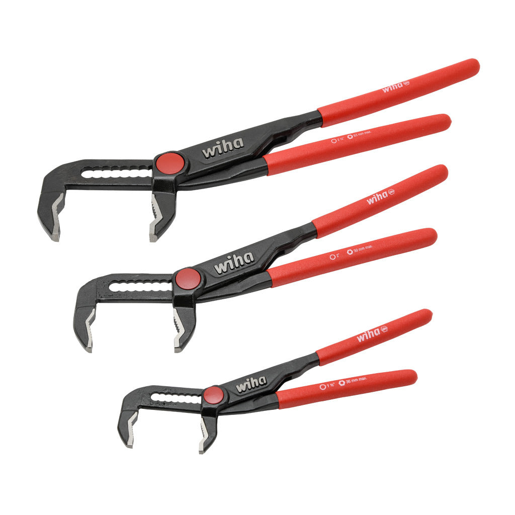 Wiha pliers set, adjustable push button, 3 pieces.-WT32669