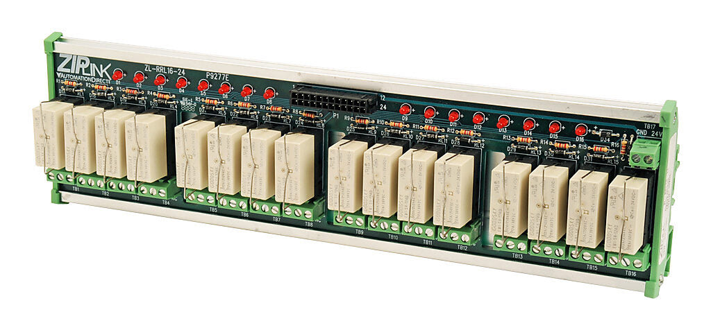 ZIPLINK 16-RELAY OUTPUT MODULE, 24VDC COIL, LED INDICATION.-ZL-RRL16-24