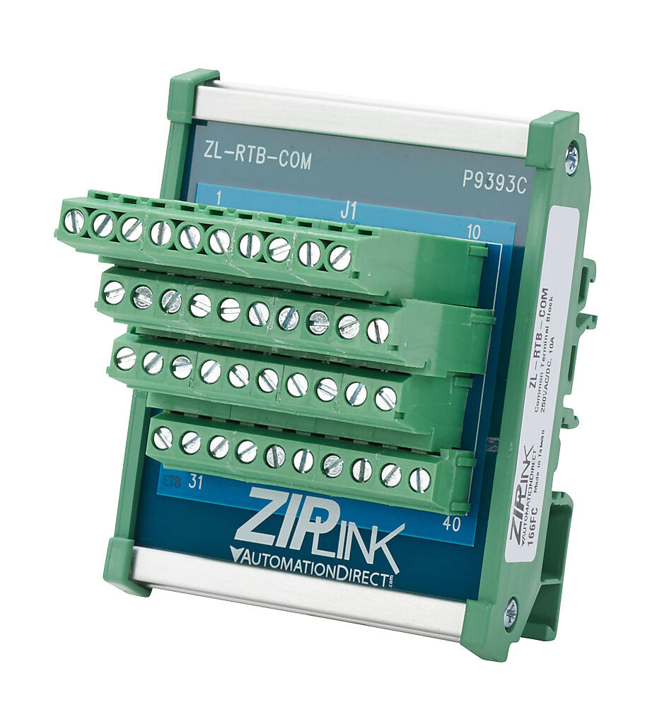 ZIPLink common terminal module, 40-pole, DIN rail mount.-ZL-RTB-COM