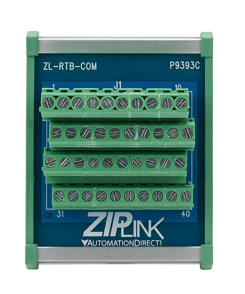 ZIPLink common terminal module, 40-pole, DIN rail mount.-ZL-RTB-COM